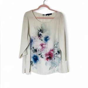 Whimsy Fairy Floral Ivory Rose & Olive Plus Size Bell Sleeve Blouse!